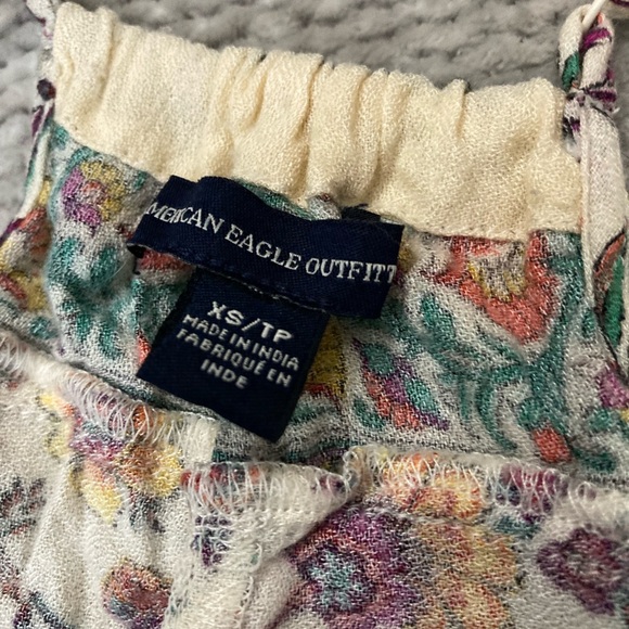 American Eagle Flowy Floral Top XS Boho Y2K Festival - Picture 3 of 5